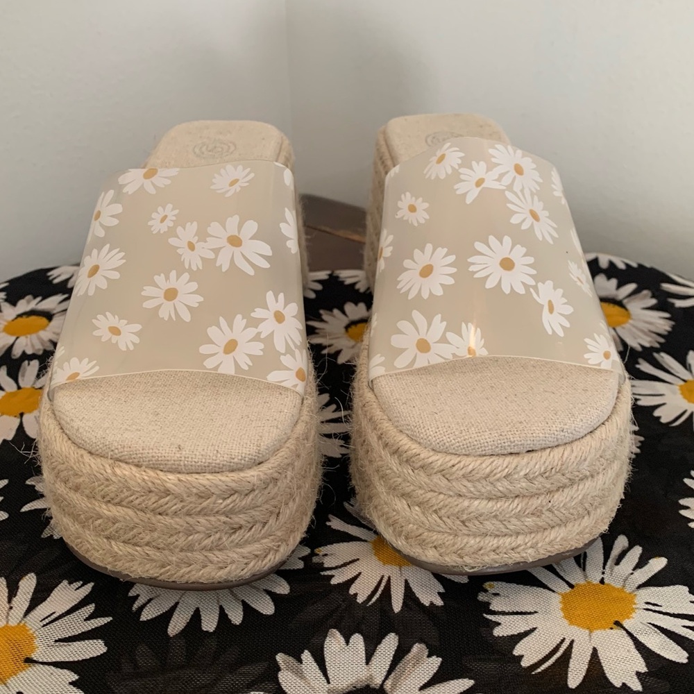 Urban Outfitters Daisy Platform Wedge Espadrille Sandals - Picture 3 of 12